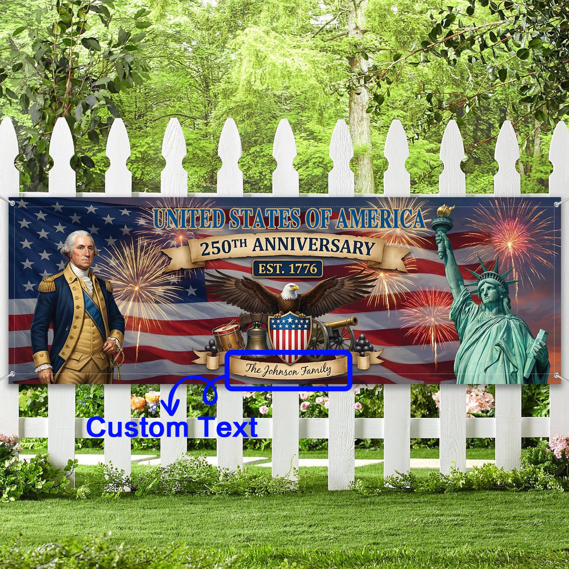 Personalized America 250th Anniversary Banner