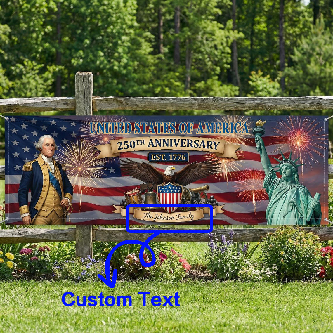 Personalized America 250th Anniversary Banner