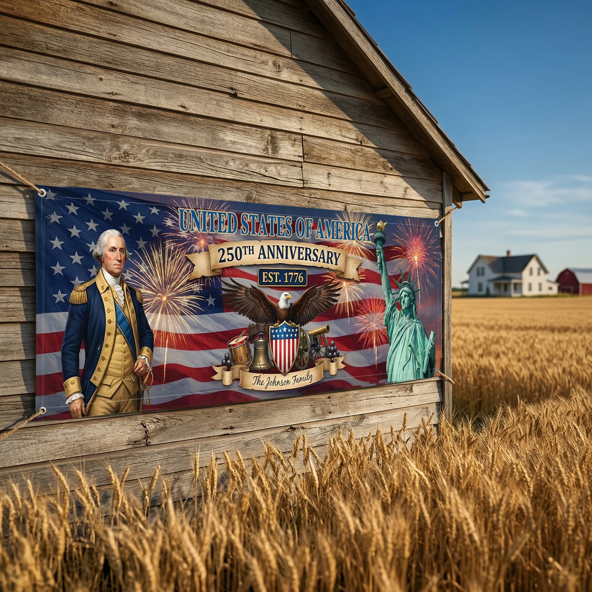 Personalized America 250th Anniversary Banner