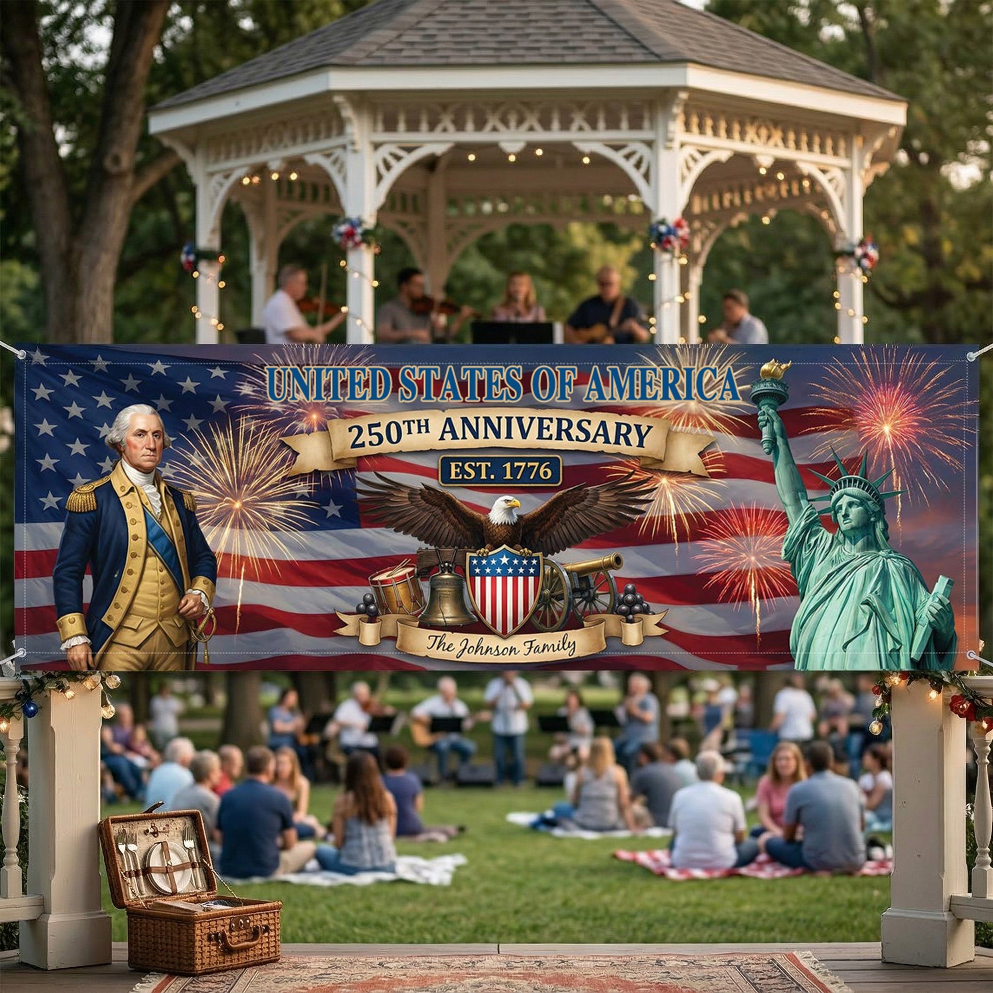Personalized America 250th Anniversary Banner
