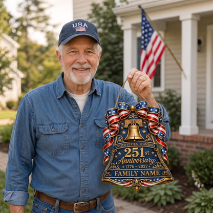🔔 Personalized USA 250th Anniversary Liberty Bell Wooden Sign
