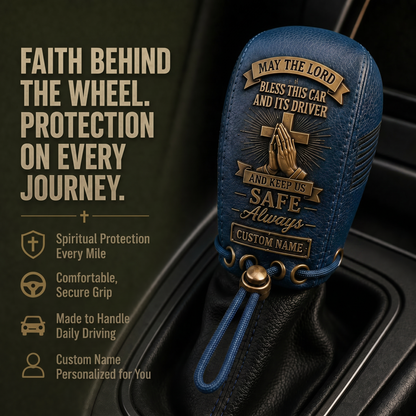 🙏Custom "Safe Always" Prayer Gear Shift Cover | Personalized Car Accessory for Daily Protection 🚙