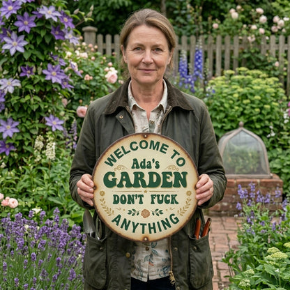 Personalized Funny Garden Metal Sign-Welcome To My Garden Don't Fuck Anything