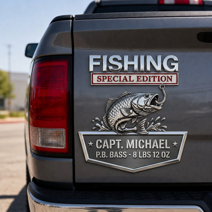 Custom "Personal Best" Fishing Tailgate Emblem 🎣 - Personalized Angler Truck Badge