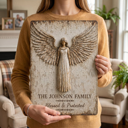 Personalized Family Guardian Angel Wall Art