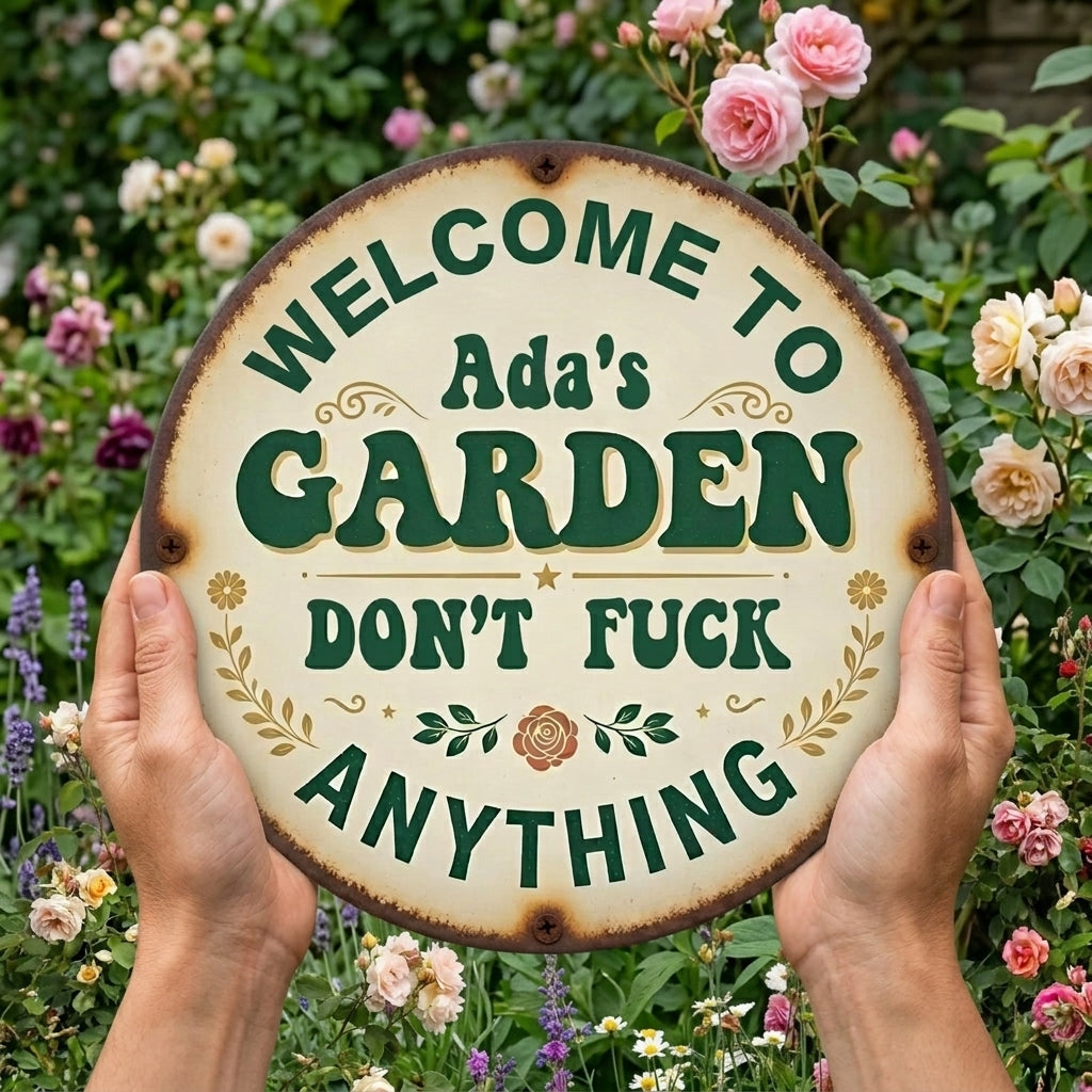 Personalized Funny Garden Metal Sign-Welcome To My Garden Don't Fuck Anything