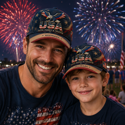 Personalized USA Eagle Name Baseball Cap