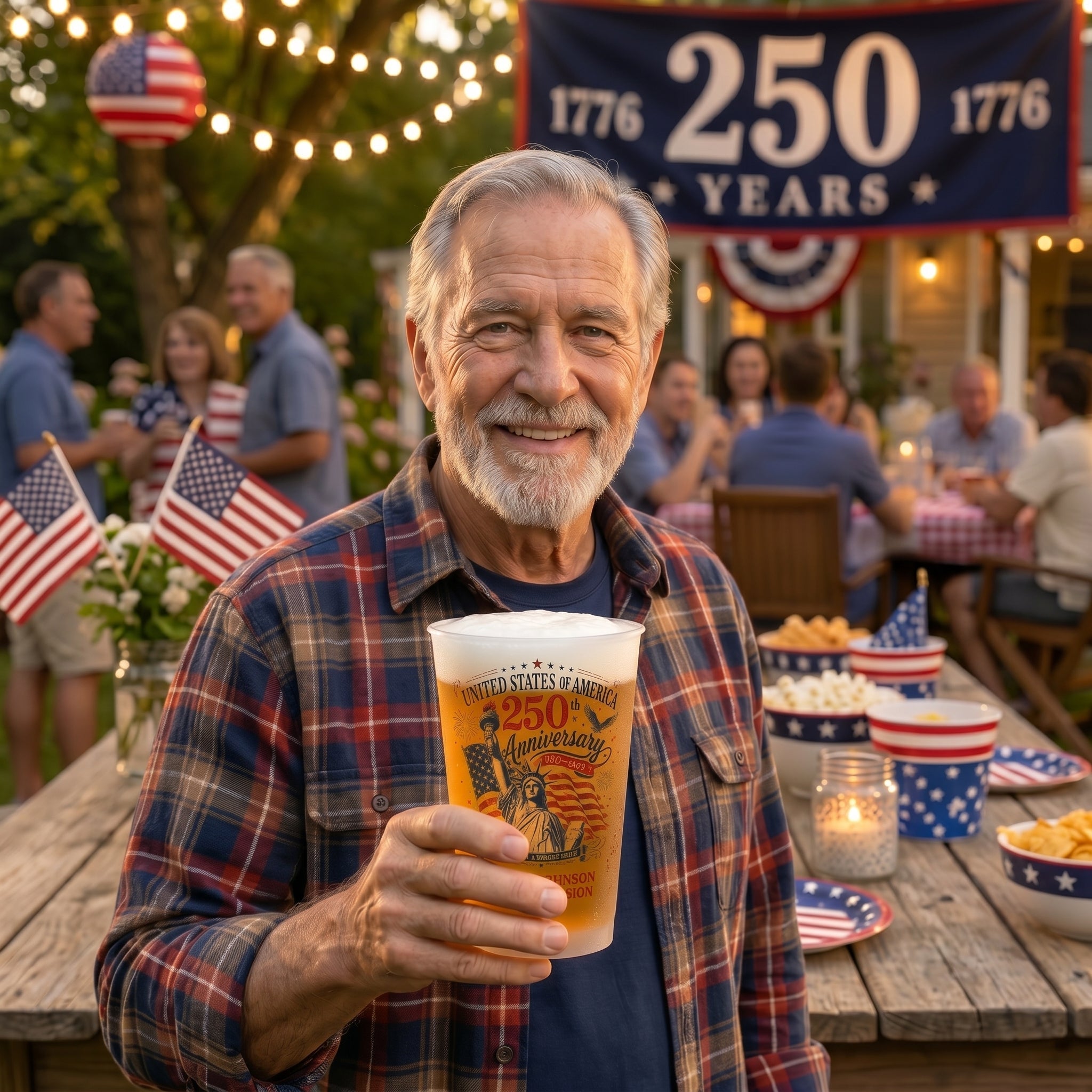 Personalized USA 250th Anniversary 16oz Frosted Cup