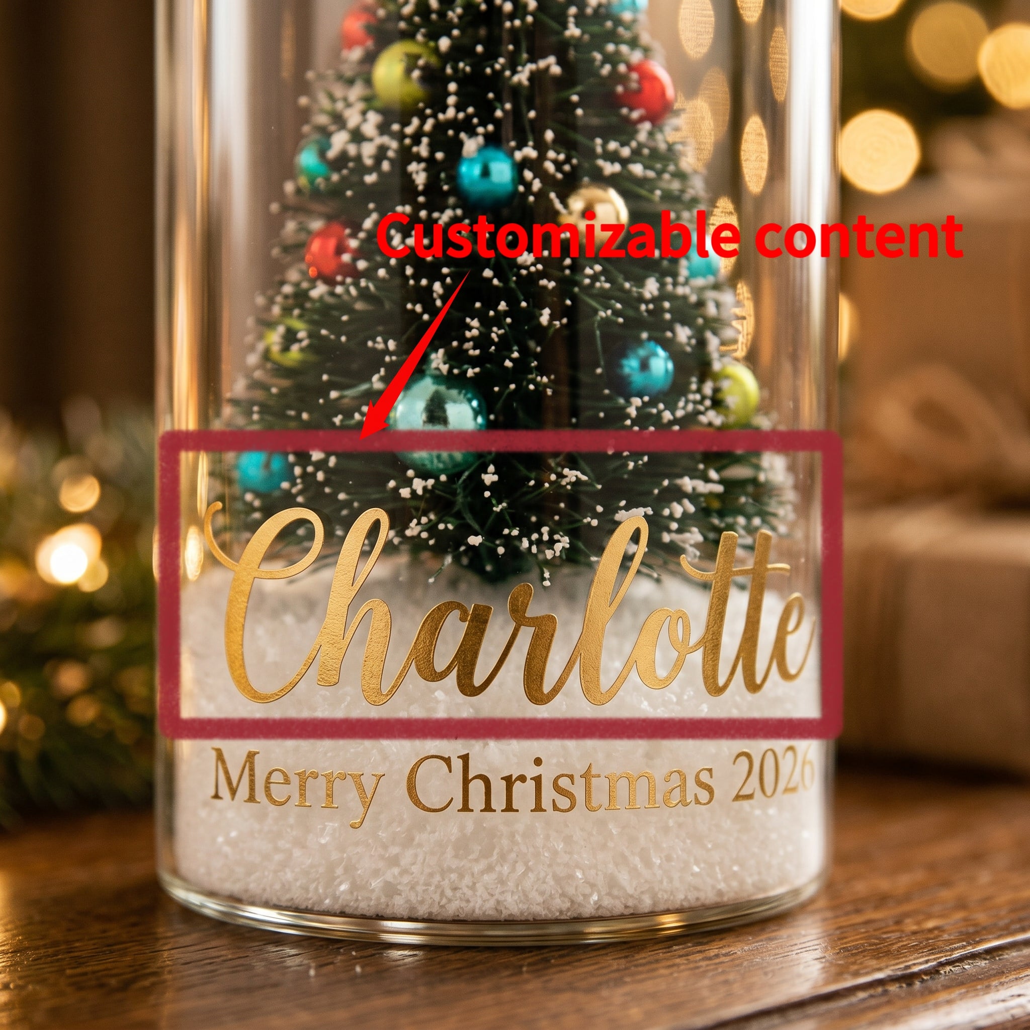 Custom "Voice of Memory" Christmas Snow Globe Bottle | Recordable Keepsake 🎄✨
