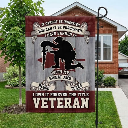 "The Title I Earned" - Proud Veteran Double-Sided Flag | Outdoor Garden & House Decor 🇺🇸🦅