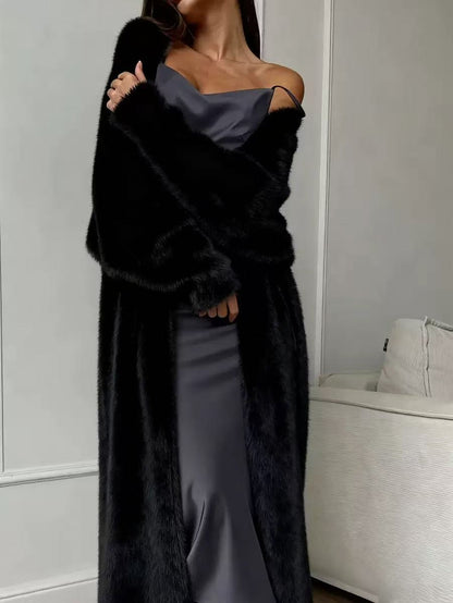 💗LAST DAY SALE 60% OFF⚡50K+ SOLD💕Women's Faux Mink Fleece Long Cardigan Sweater Fluffy Oversized Knit Coat for Autumn and Winter